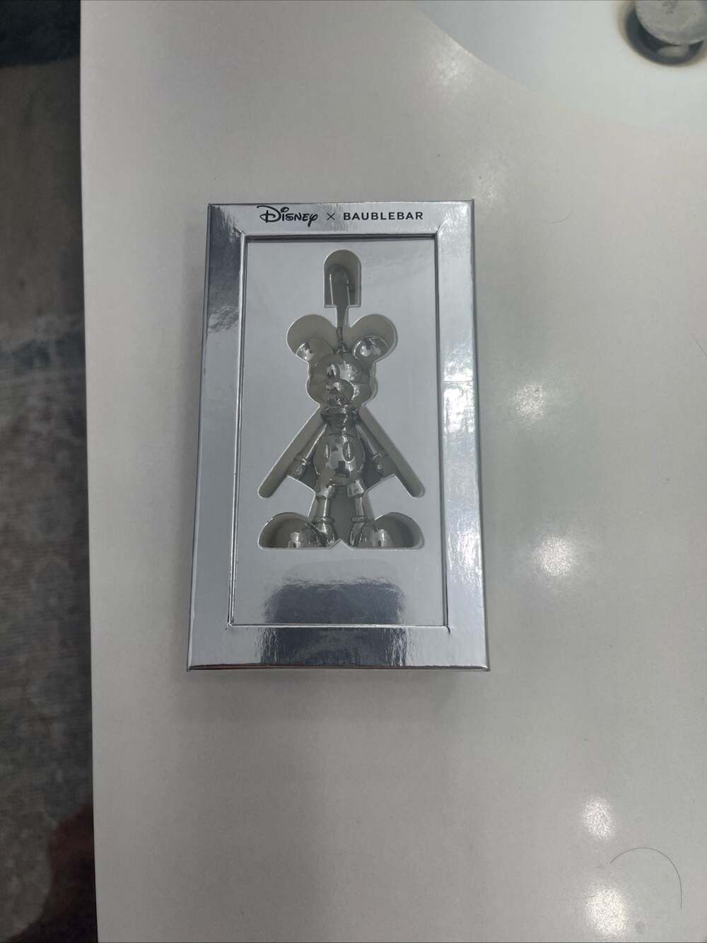 Disney x Baublebar Mickey Mouse Shiny Silver Bag Charm Keychain